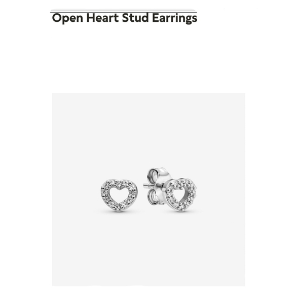 Pandora Open Heart Stud Earrings - Picture 3 of 7